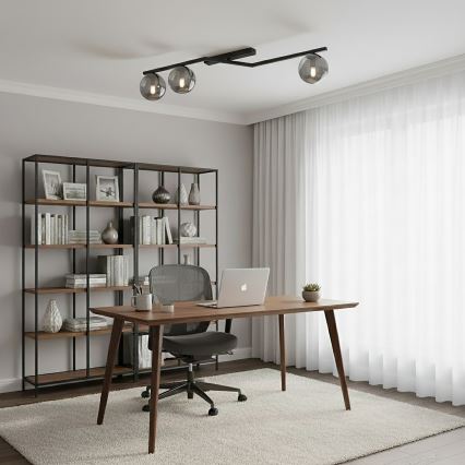 Lubinis šviestuvas NATON 3xE14/10W/230V juodas/dūminis