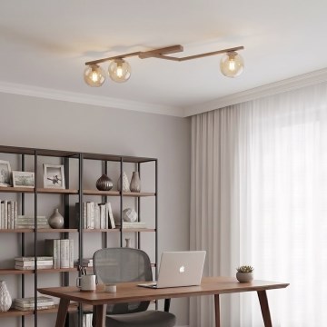 Lubinis šviestuvas NATON 3xE14/10W/230V smėlinė/dūminė smėlinė