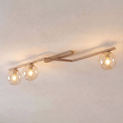 Lubinis šviestuvas NATON 3xE14/10W/230V smėlinė/dūminė smėlinė