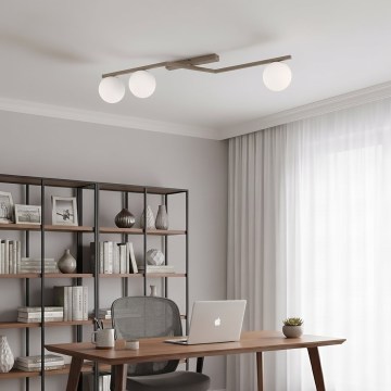 Lubinis šviestuvas NATON 3xE14/10W/230V smėlio spalvos/balta