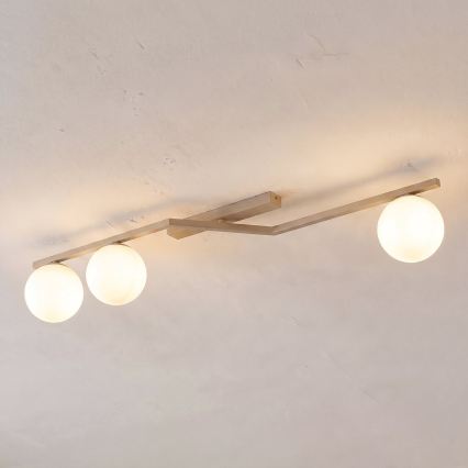 Lubinis šviestuvas NATON 3xE14/10W/230V smėlio spalvos/balta