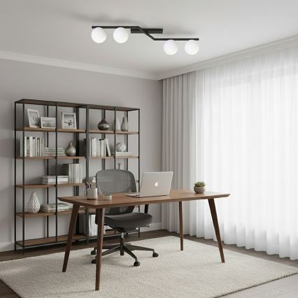 Lubinis šviestuvas NATON 4xE14/10W/230V juoda/balta