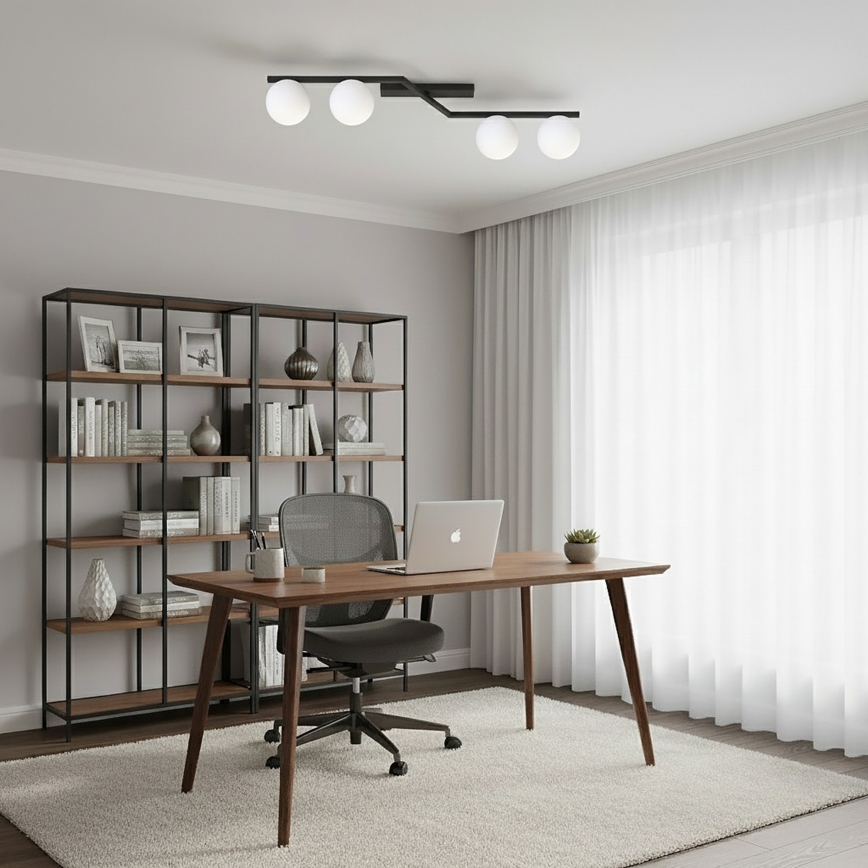 Lubinis šviestuvas NATON 4xE14/10W/230V juoda/balta