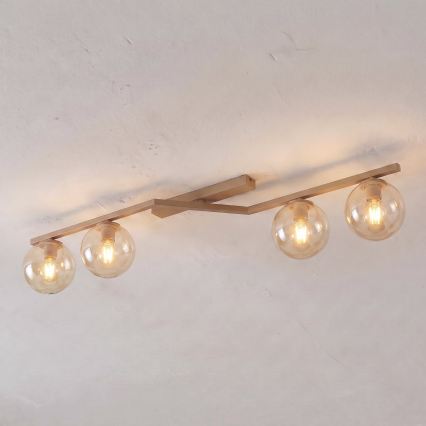 Lubinis šviestuvas NATON 4xE14/10W/230V smėlinė/dūminė smėlinė