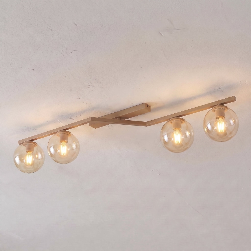 Lubinis šviestuvas NATON 4xE14/10W/230V smėlinė/dūminė smėlinė