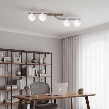 Lubinis šviestuvas NATON 4xE14/10W/230V smėlinis/baltas