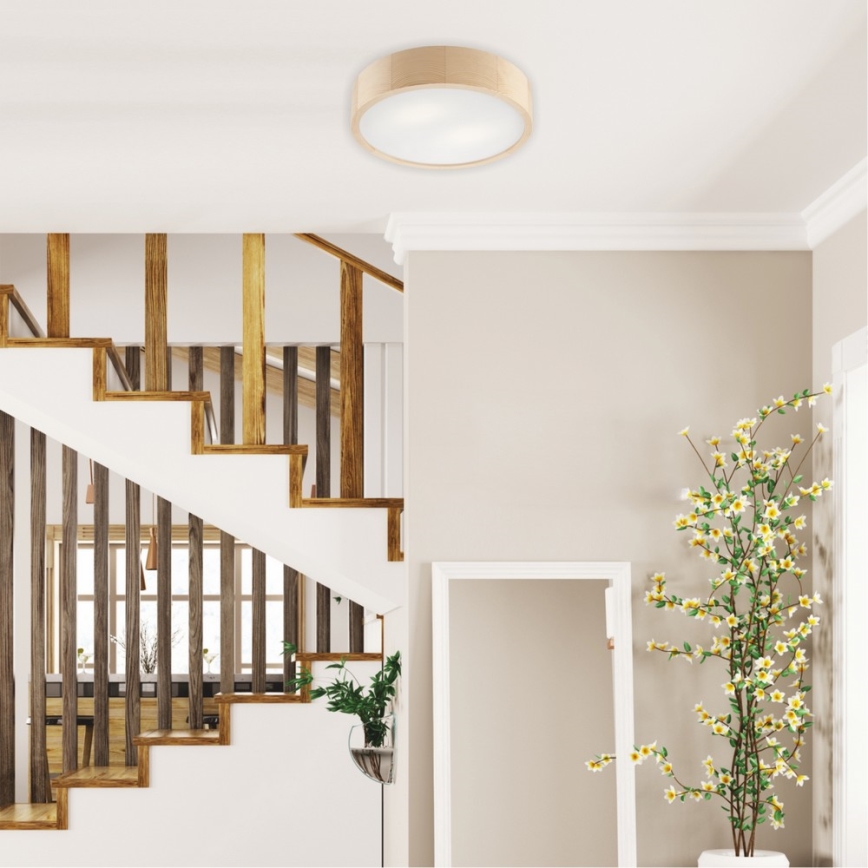 Lubinis šviestuvas NATURAL 2xE27/60W/230V, skersmuo 37,5 cm, pagamintas iš pušies