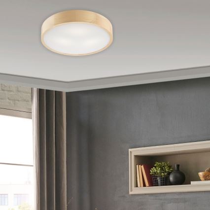 Lubinis šviestuvas NATURAL 3xE27/60W/230V ø 47 cm pušis - FSC sertifikuota