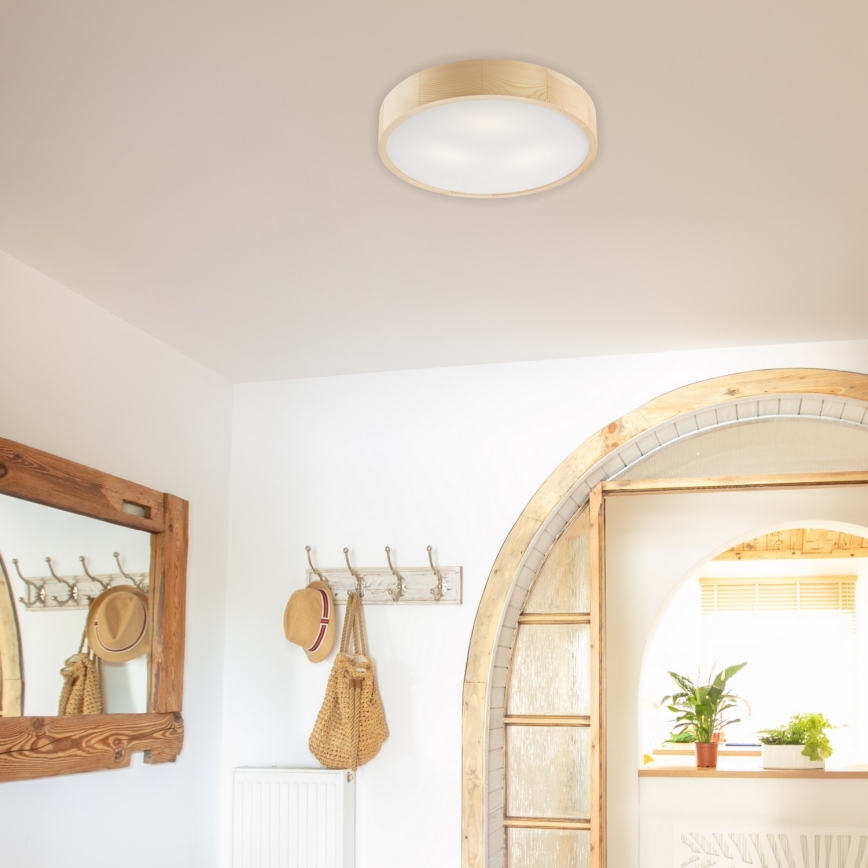 Lubinis šviestuvas NATURAL 3xE27/60W/230V ø 47 cm pušis - FSC sertifikuota