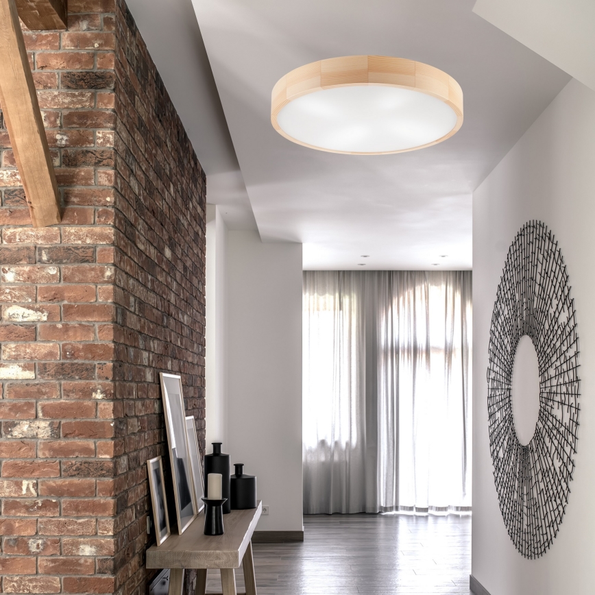 Lubinis šviestuvas NATURAL 4xE27/60W/230V ø 57,5 cm pušis