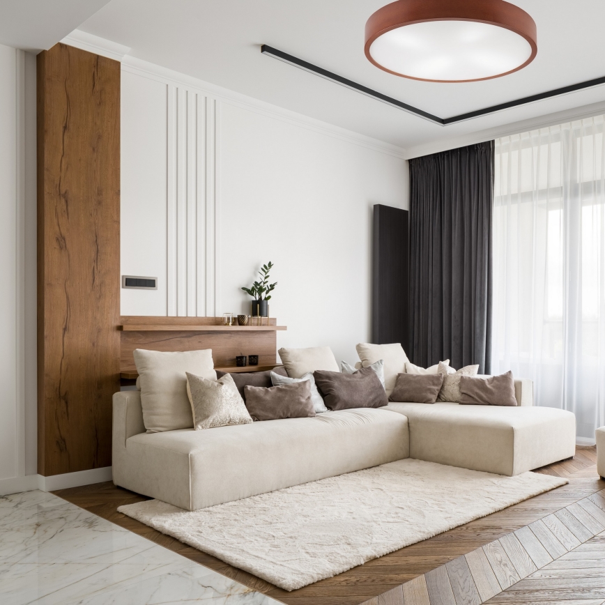 Lubinis šviestuvas NATURAL 4xE27/60W/230V ø 57,5 cm pušis/ruda