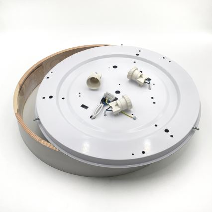 Lubinis šviestuvas NATURAL 5xE27/15W/230V Ø 47,5 cm pušis/balta