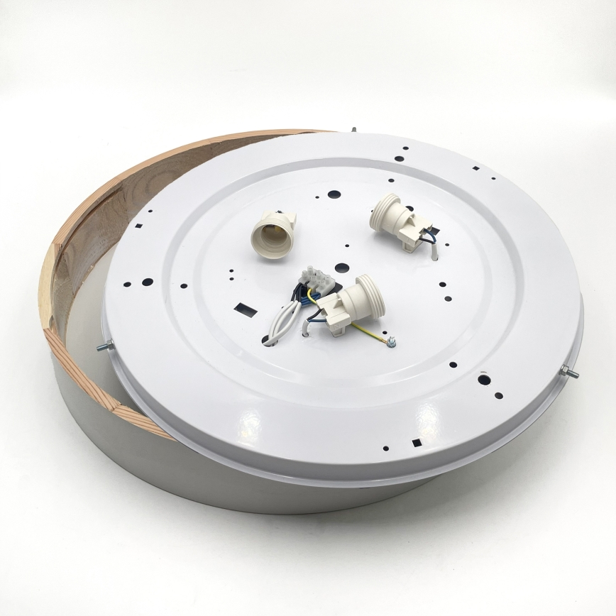 Lubinis šviestuvas NATURAL 5xE27/15W/230V Ø 47,5 cm pušis/balta