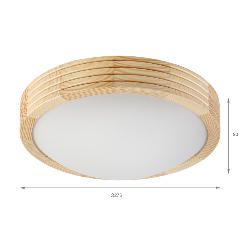 Lubinis šviestuvas NATURAL MODERN 1xE27/15W/230V, Ø 27,5 cm, pušis