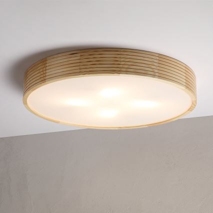 Lubinis šviestuvas NATURAL MODERN 4xE27/15W/230V skersmuo 58 cm, iš pušies