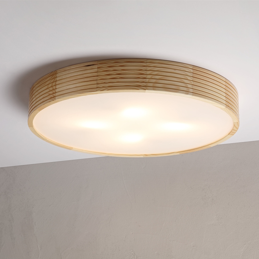 Lubinis šviestuvas NATURAL MODERN 4xE27/15W/230V skersmuo 58 cm, iš pušies