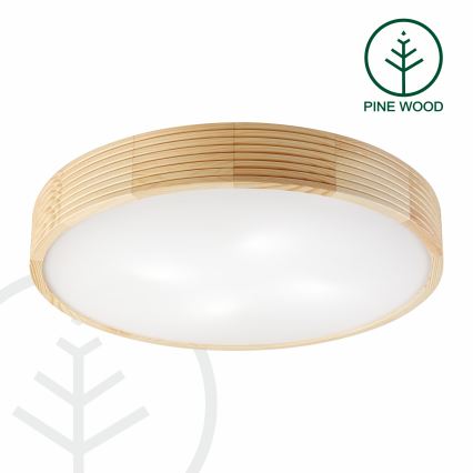 Lubinis šviestuvas NATURAL MODERN 4xE27/15W/230V skersmuo 58 cm, iš pušies