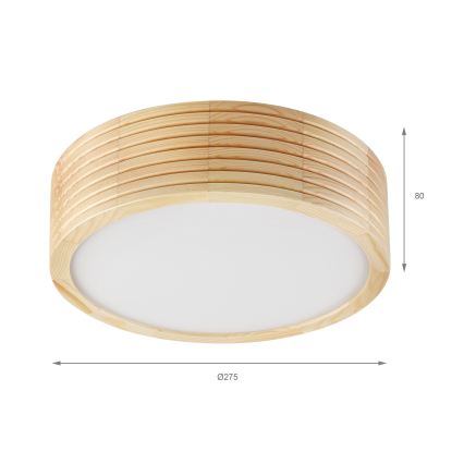 Lubinis šviestuvas NATURAL MODERN SLIM 1xE27/15W/230V, skersmuo 27,5 cm, iš pušies