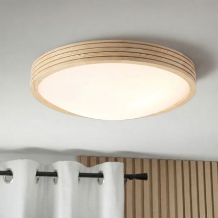 Lubinis šviestuvas NATURAL MODERN SLIM 2xE27/15W/230V, skersmuo 37,5 cm, iš pušies