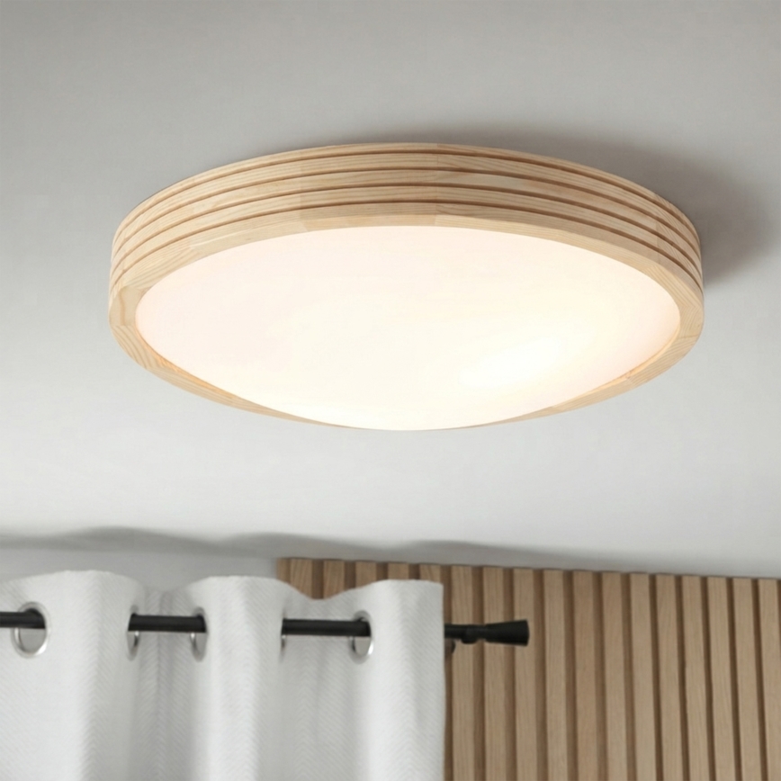 Lubinis šviestuvas NATURAL MODERN SLIM 2xE27/15W/230V, skersmuo 37,5 cm, iš pušies