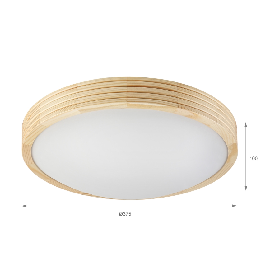 Lubinis šviestuvas NATURAL MODERN SLIM 2xE27/15W/230V, skersmuo 37,5 cm, iš pušies