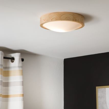 Lubinis šviestuvas NATURAL SLIM 1xE27/60W/230V ø 27 cm pušis