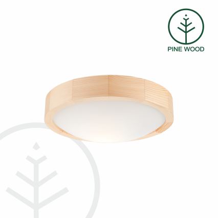 Lubinis šviestuvas NATURAL SLIM 1xE27/60W/230V ø 27 cm pušis