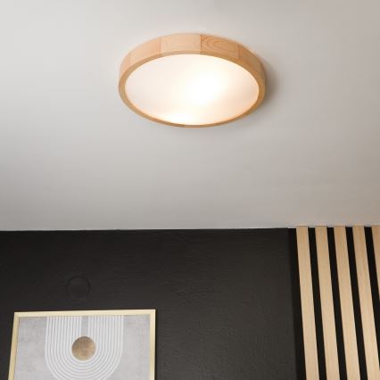 Lubinis šviestuvas NATURAL SLIM 2xE27/60W/230V ø 37 cm pušis