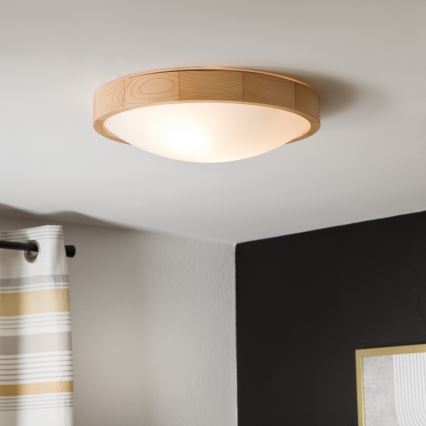 Lubinis šviestuvas NATURAL SLIM 2xE27/60W/230V ø 37 cm pušis