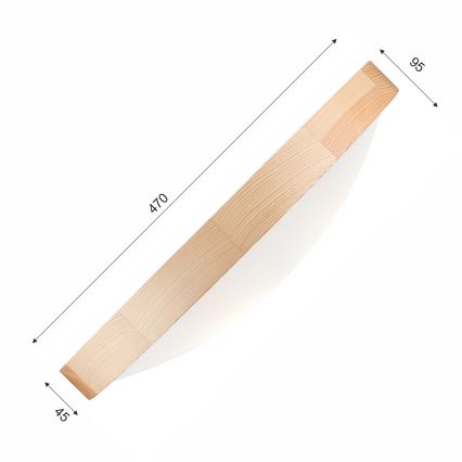 Lubinis šviestuvas NATURAL SLIM 3xE27/60W/230V ø 47 cm pušis