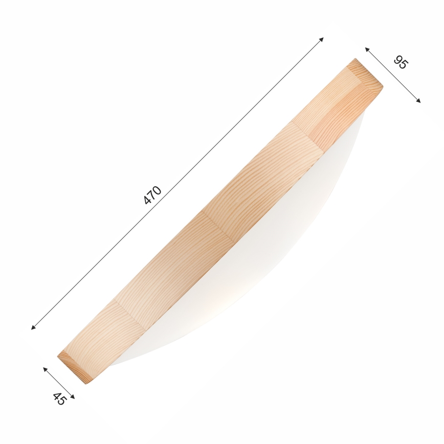 Lubinis šviestuvas NATURAL SLIM 3xE27/60W/230V ø 47 cm pušis