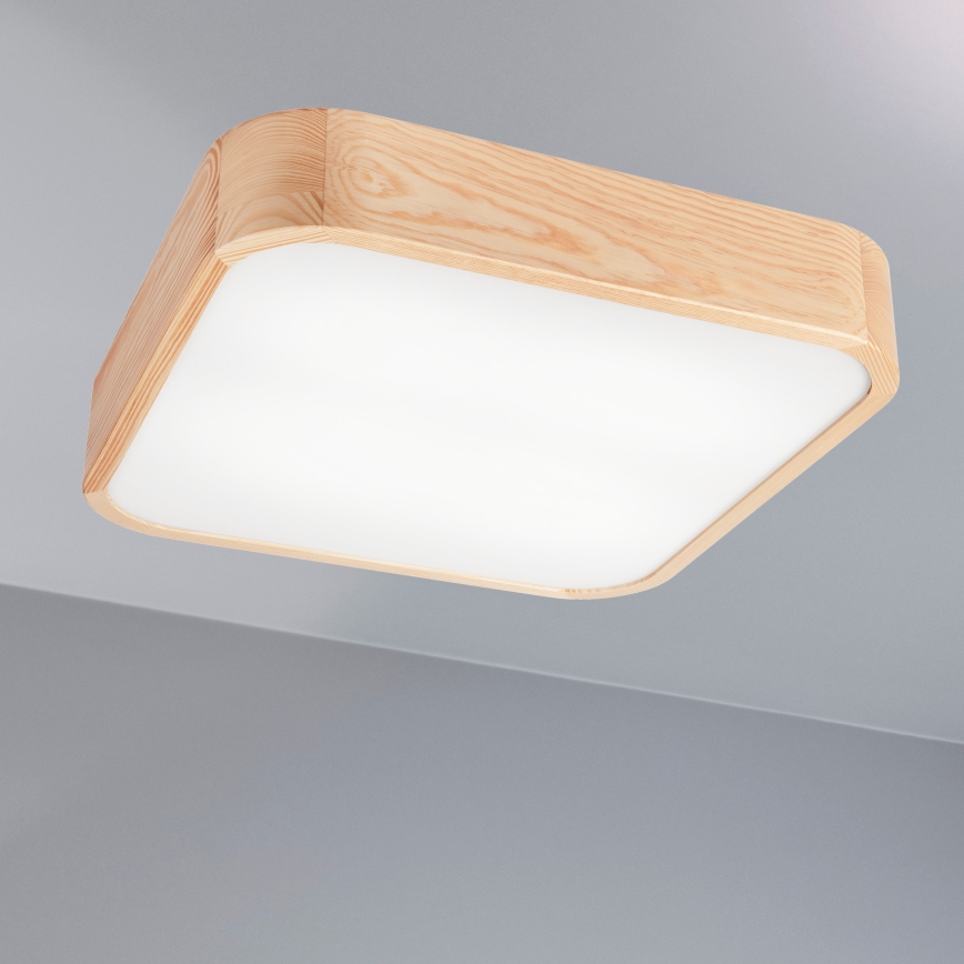 Lubinis šviestuvas NATURAL SQUARE 4xE27/15W/230V 45x45 cm pušis