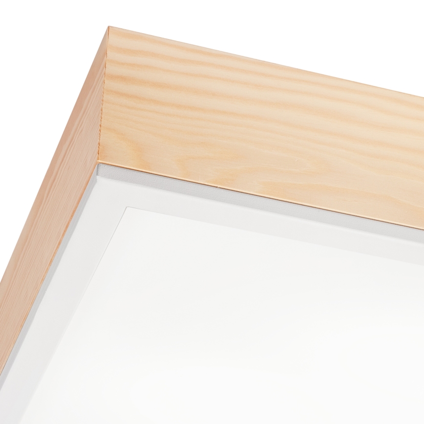 Lubinis šviestuvas NATURAL SQUARE 4xE27/15W/230V 48x48 cm pušis/balta