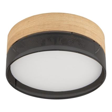 Lubinis šviestuvas NICOL 4xE27/15W/230V skersmuo 50 cm faneruotas/juodas
