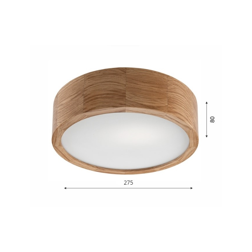 Lubinis šviestuvas OAK 1xE27/60W/230V, ąžuolas, skersmuo 27,5 cm