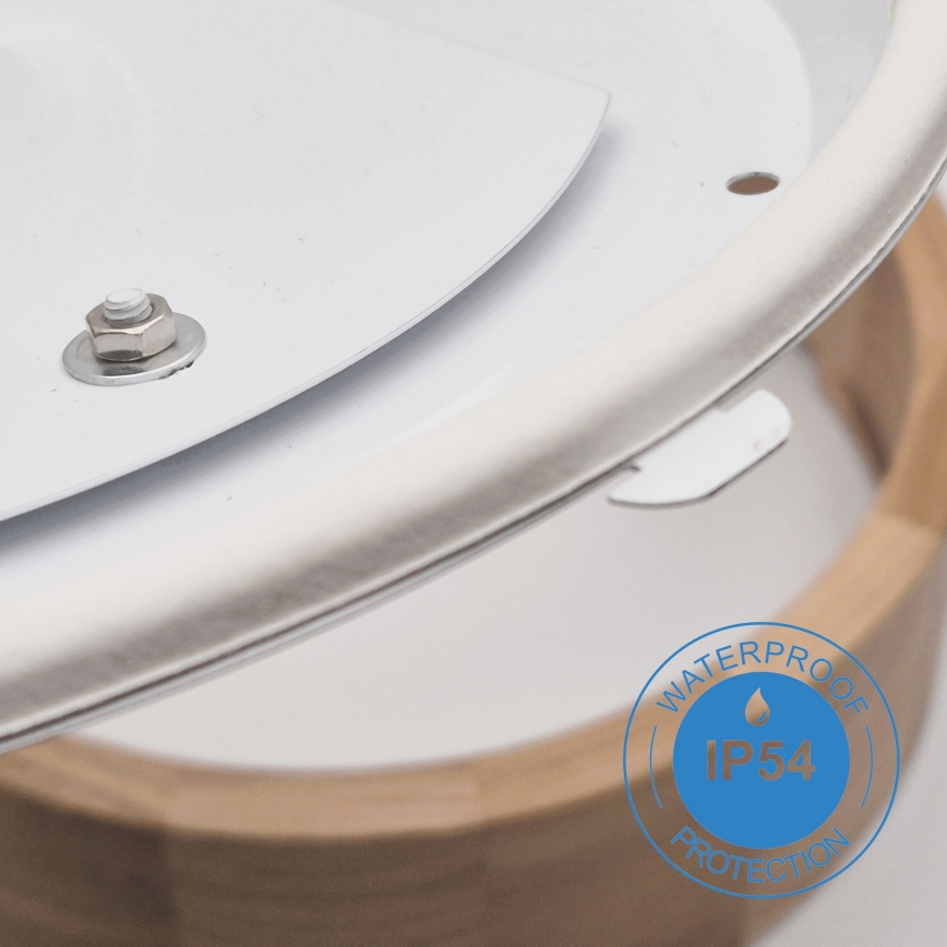 Lubinis vonios šviestuvas OAK 2xE27/15W/230V IP54 ąžuolas, skersmuo 27 cm