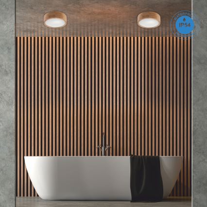 Lubinis vonios šviestuvas OAK 2xE27/15W/230V IP54 ąžuolas ø 27 cm