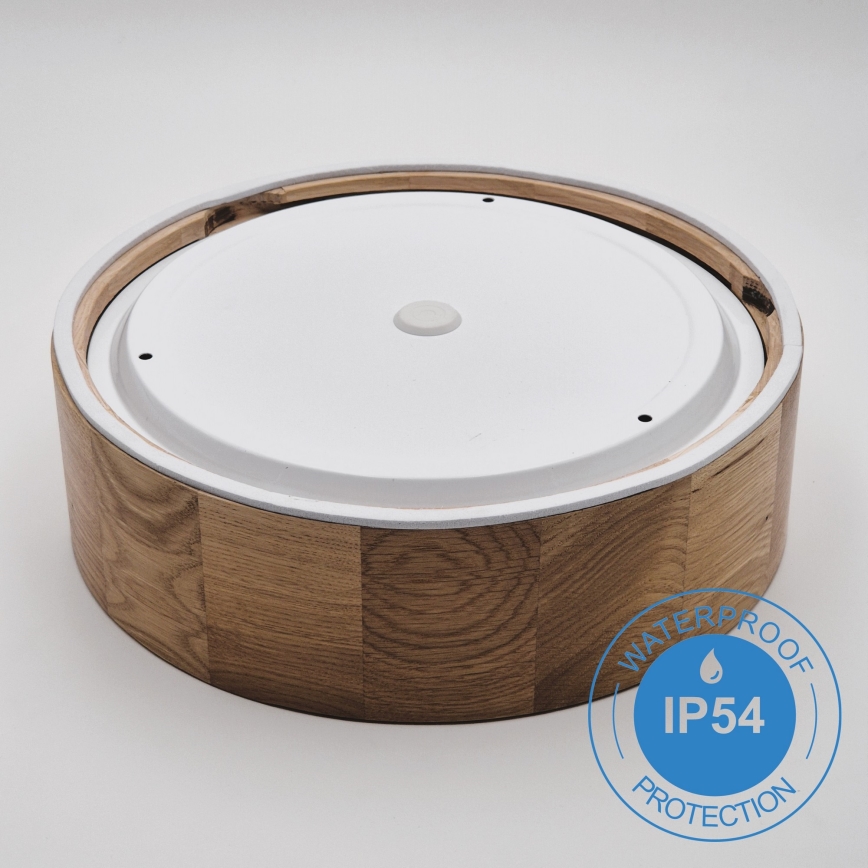 Lubinis vonios šviestuvas OAK 2xE27/15W/230V IP54 ąžuolas ø 27 cm