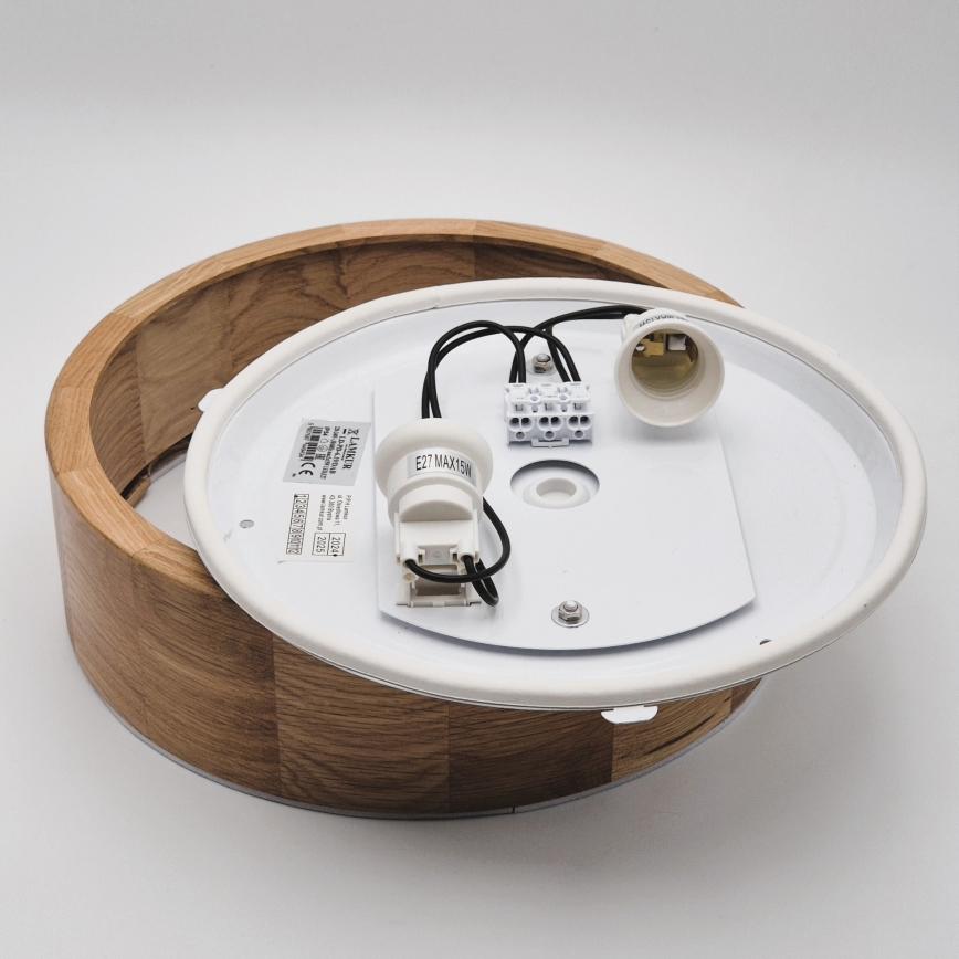 Lubinis vonios šviestuvas OAK 2xE27/15W/230V IP54 ąžuolas ø 27 cm