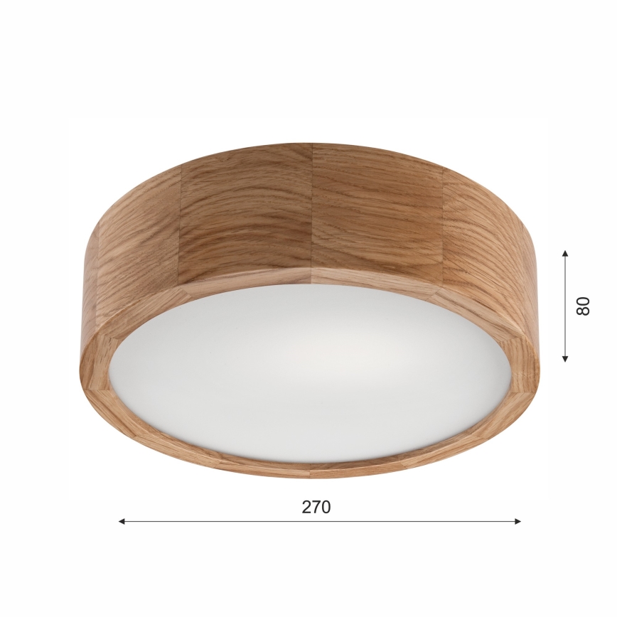 Lubinis vonios šviestuvas OAK 2xE27/15W/230V IP54 ąžuolas ø 27 cm