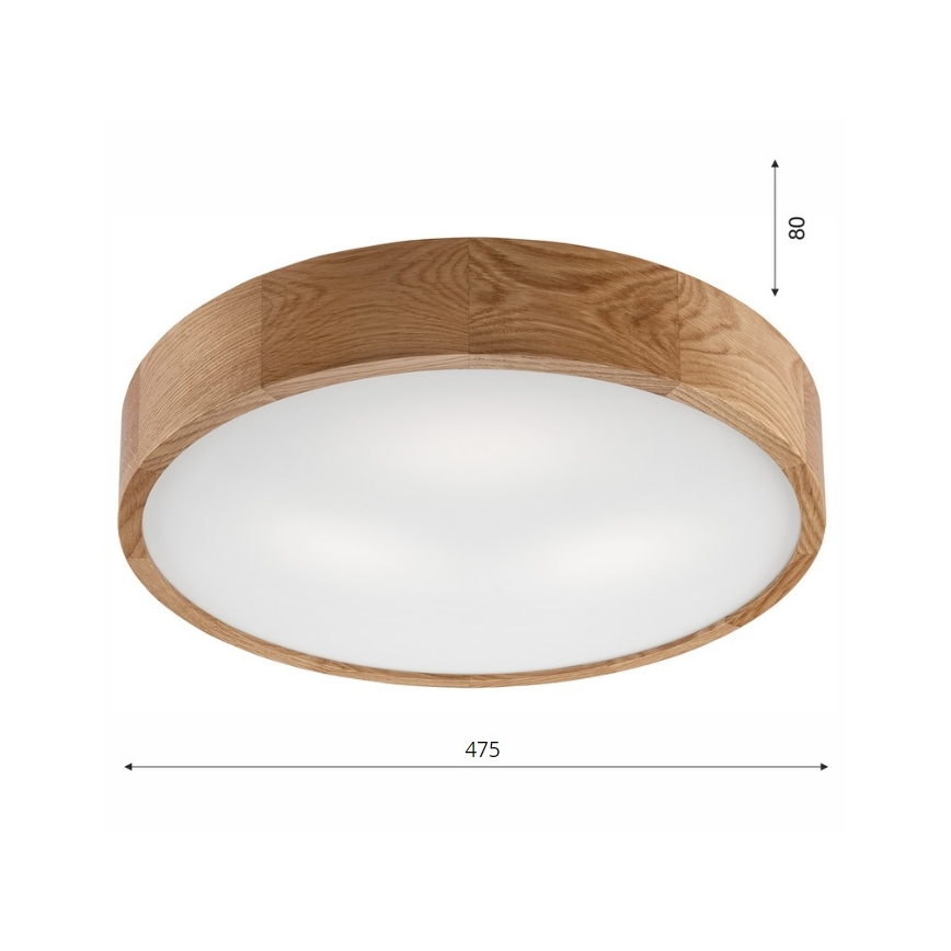 Lubinis šviestuvas OAK 3xE27/60W/230V ąžuolas ø 47,5 cm