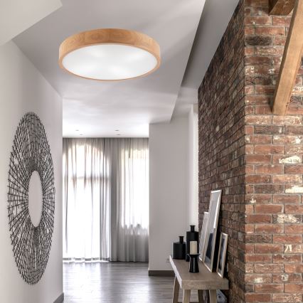 Lubinis šviestuvas OAK 4xE27/60W/230V ø 57,5 cm ąžuolas