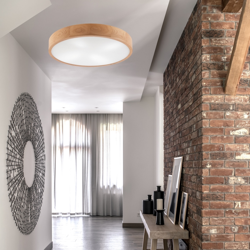 Lubinis šviestuvas OAK 4xE27/60W/230V ø 57,5 cm ąžuolas