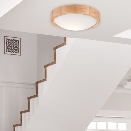 Lubinis šviestuvas OAK SLIM 1xE27/60W/230V ąžuolas ? 27 cm
