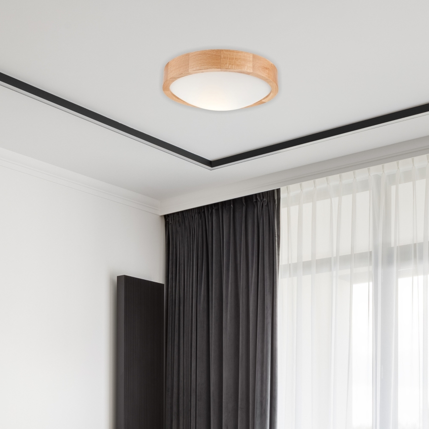Lubinis šviestuvas OAK SLIM 1xE27/60W/230V ąžuolas ø 27 cm