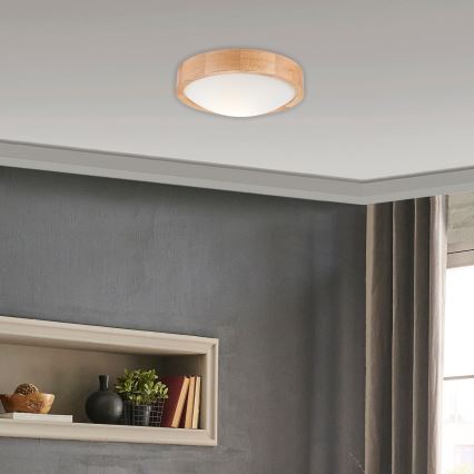 Lubinis šviestuvas OAK SLIM 1xE27/60W/230V ąžuolas ø 27 cm