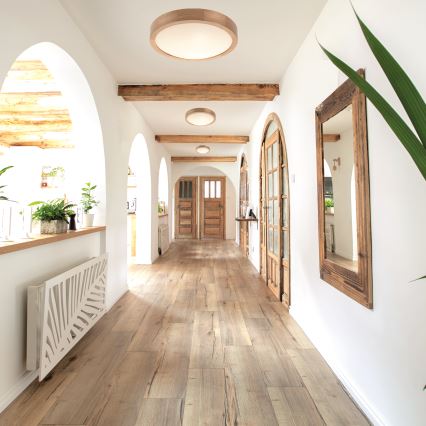 Lubinis šviestuvas OAK SLIM 2xE27/60W/230V ąžuolas ? 37 cm