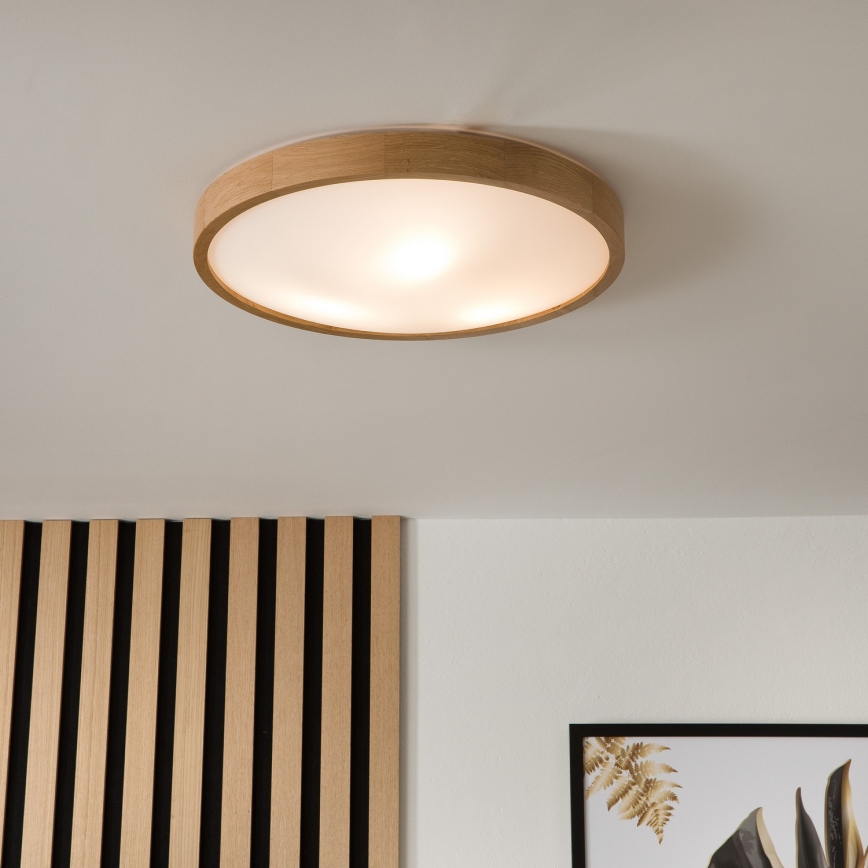 Lubinis šviestuvas OAK SLIM 3×E27/60W/230V Ąžuolas ø 47 cm