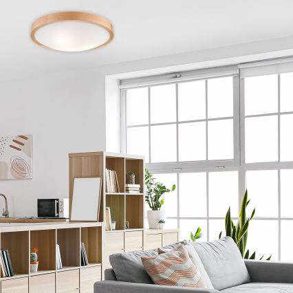 Lubinis šviestuvas OAK SLIM 3×E27/60W/230V Ąžuolas ø 47 cm