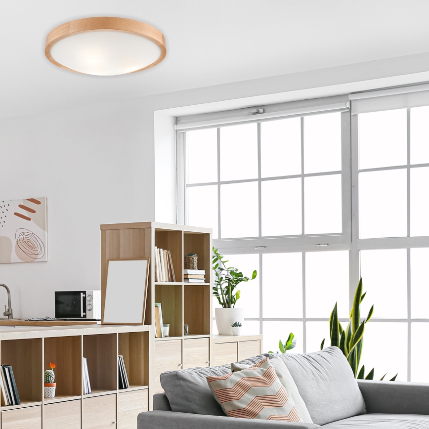 Lubinis šviestuvas OAK SLIM 3×E27/60W/230V Ąžuolas ø 47 cm